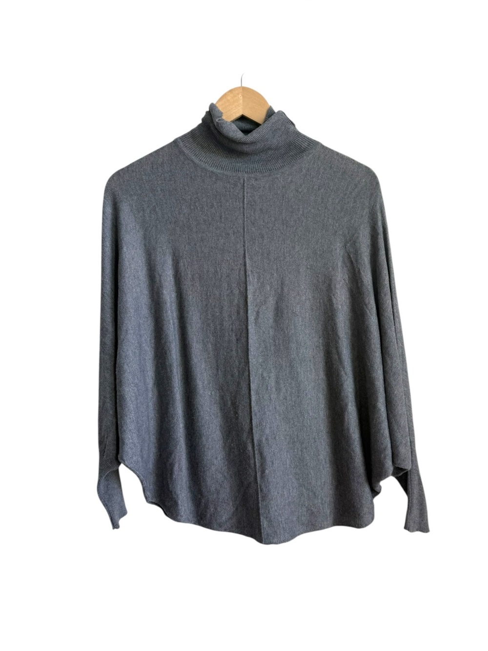 Kerisma Ryu Lin Cashmere Blend Turtleneck Poncho Sweater Gray S/M